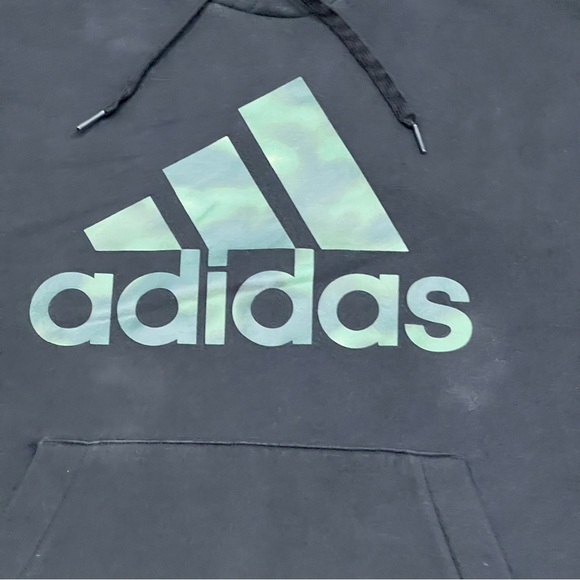 Adidas Essentials Black Camo Logo Hoodie Sweatshirt Men's Small - Picture 3 of 5